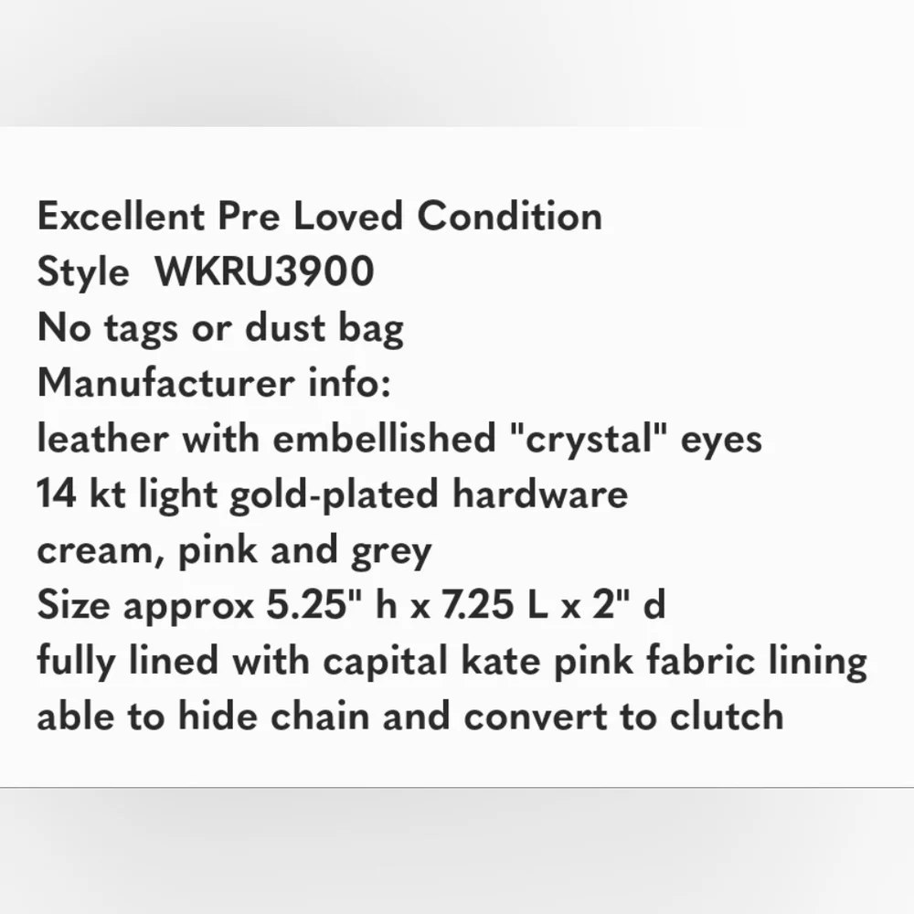 🤍▪️Kate Spade▪️Blaze A Trail Crystal Eye Owl Mini Crossbody or clutch ✨️🦉